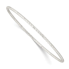 Sterling Silver Diamond-cut 2mm Slip-on Bangle QB1396