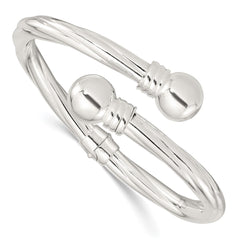 Sterling Silver Polished Twist Patterned Hinged Bangle QB1405