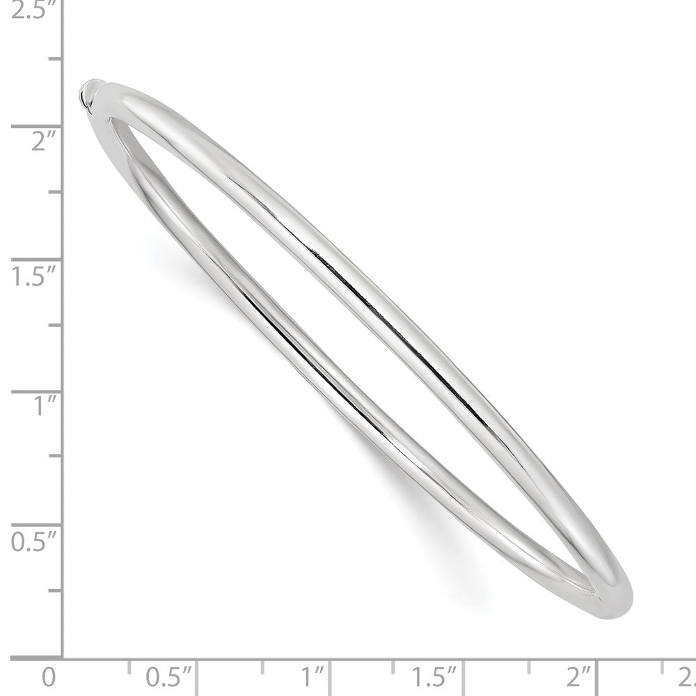 Sterling Silver Polished 3mm Hinged Round Bangle QB1410