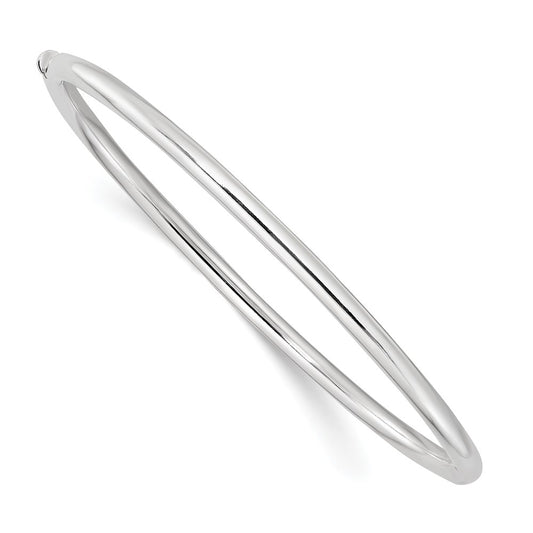 Sterling Silver Polished 3mm Hinged Round Bangle QB1410