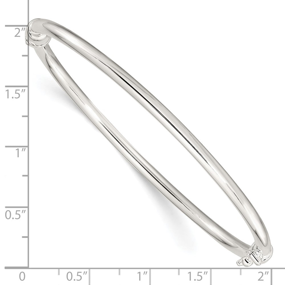 Sterling Silver Polished Hinged Bangle QB1411