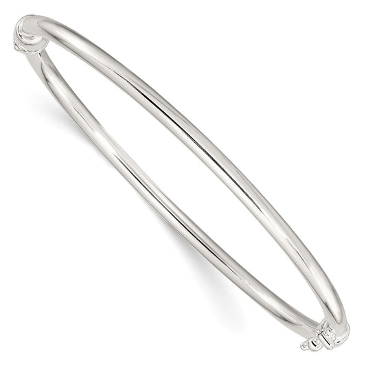 Sterling Silver Polished Hinged Bangle QB1411