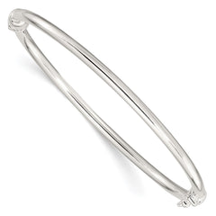 Sterling Silver Polished Hinged Bangle QB1411