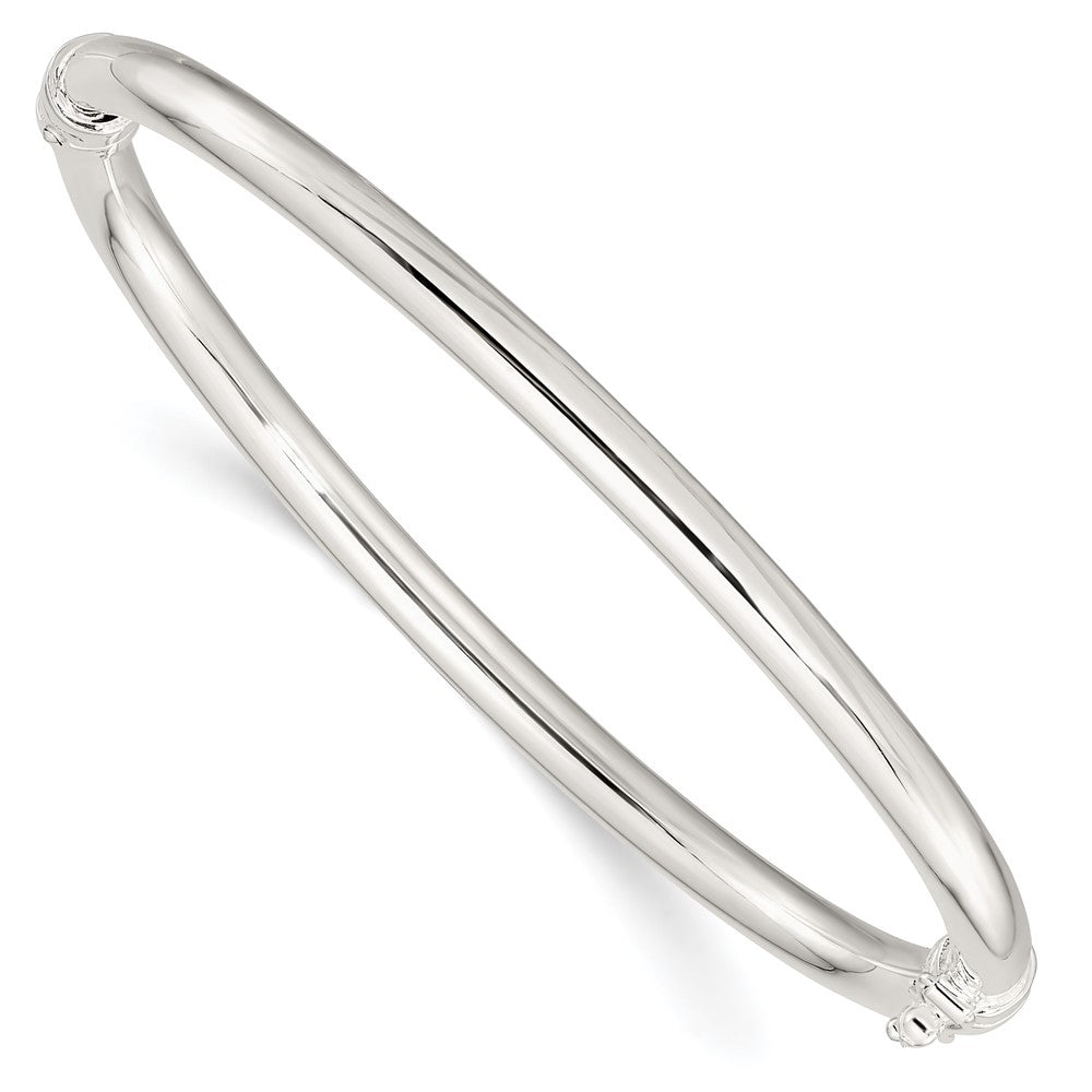 Sterling Silver Polished Hinged Bangle QB1412