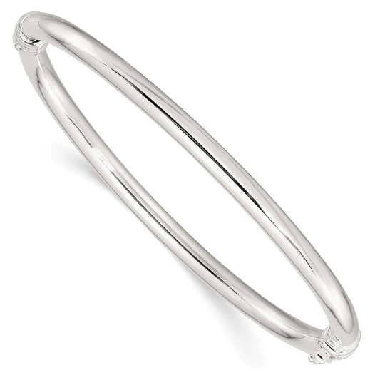 Sterling Silver Polished Hinged Bangle QB1412
