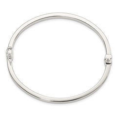Sterling Silver Polished Flat Hinged Bangle QB1413