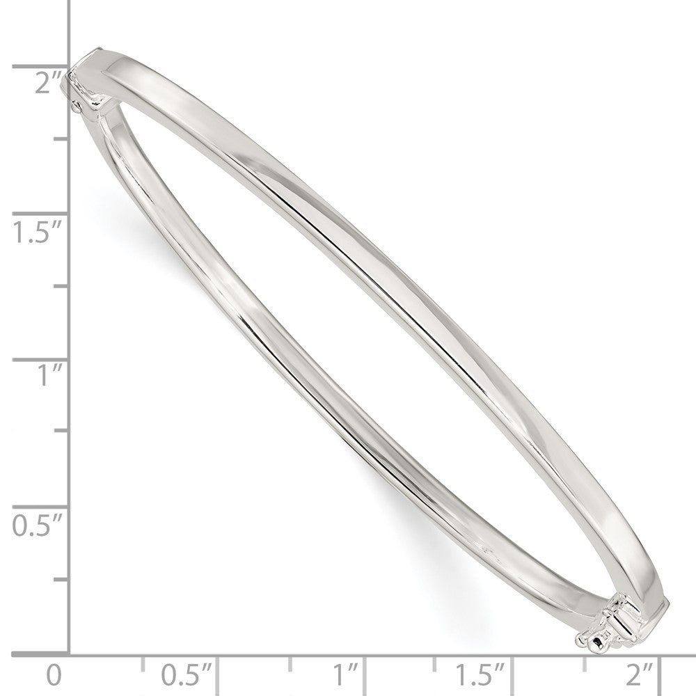 Sterling Silver Polished Flat Hinged Bangle QB1413