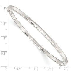 Sterling Silver Polished Flat Hinged Bangle QB1413