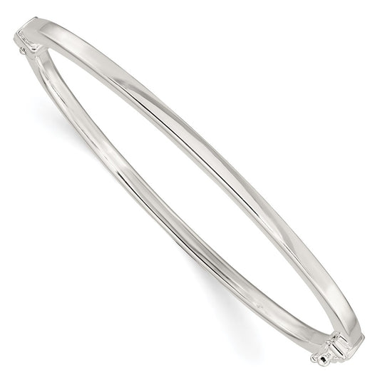 Sterling Silver Polished Flat Hinged Bangle QB1413