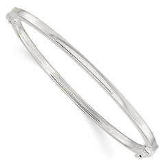 Sterling Silver Polished Flat Hinged Bangle QB1413