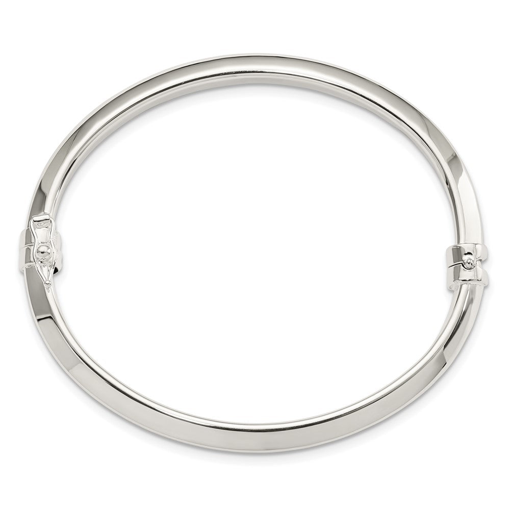 Sterling Silver Polished Hinged Bangle QB1416