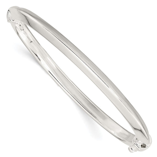 Sterling Silver Polished Hinged Bangle QB1416