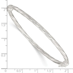 Sterling Sliver Polished Twisted Hinged Bangle QB1428