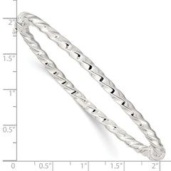 Sterling Silver Polished Twisted Hinged Bangle QB1430
