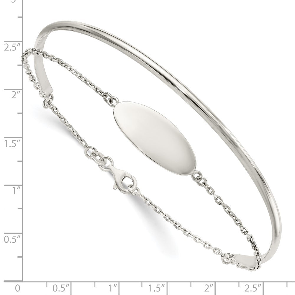 Sterling Silver Polished ID Bangle QB1434