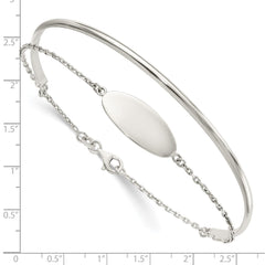 Sterling Silver Polished ID Bangle QB1434