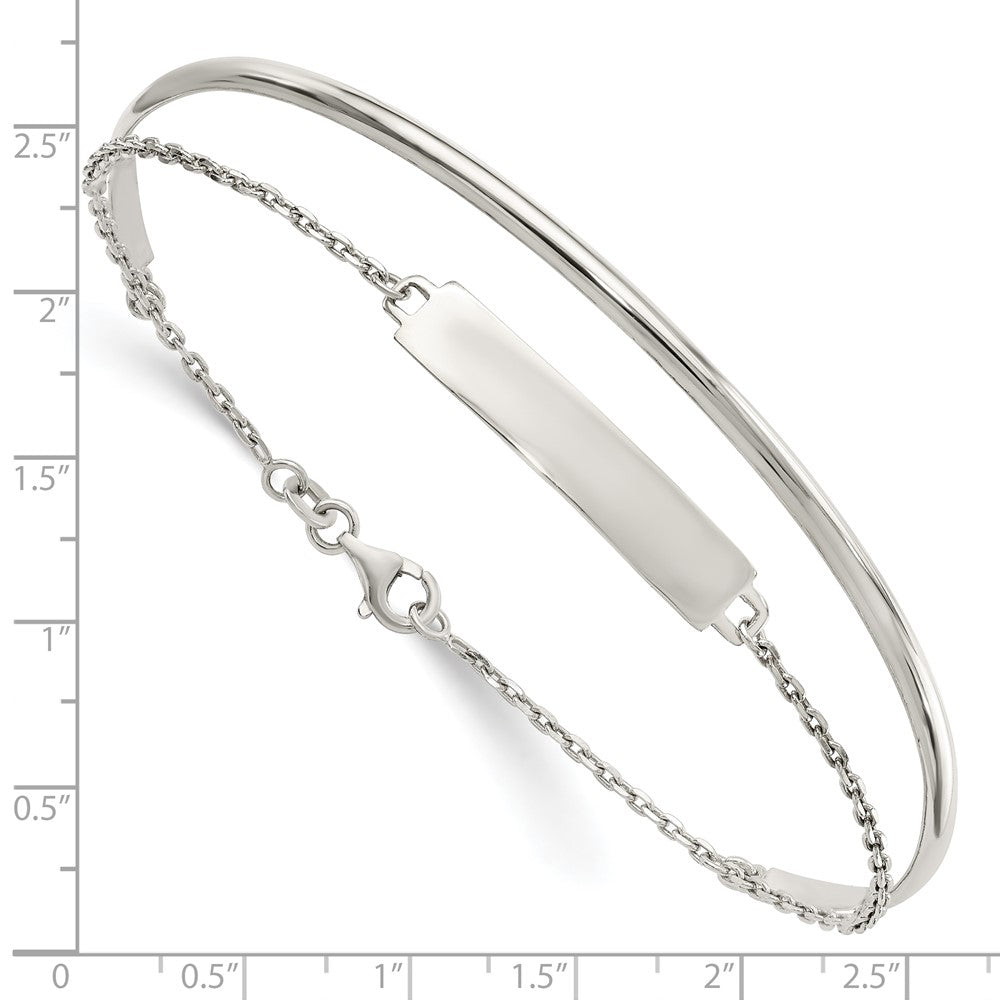 Sterling Silver Polished ID Bangle QB1435
