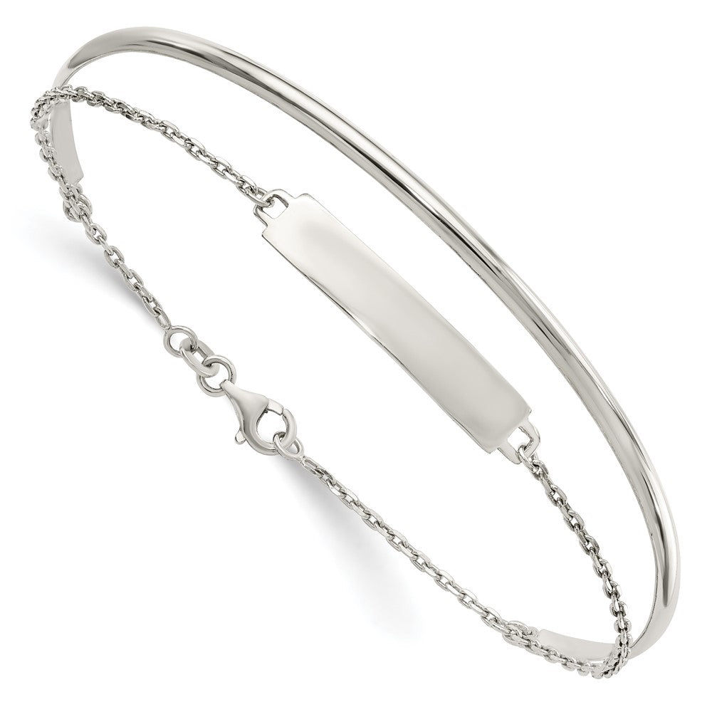 Sterling Silver Polished ID Bangle QB1435