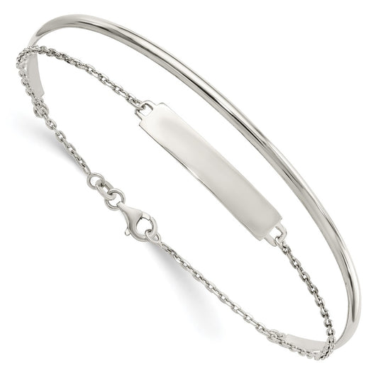 Sterling Silver Polished ID Bangle QB1435
