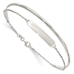 Sterling Silver Polished ID Bangle QB1435