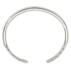 Sterling Silver Polished with Hammered Ends Cuff Bangle QB1450