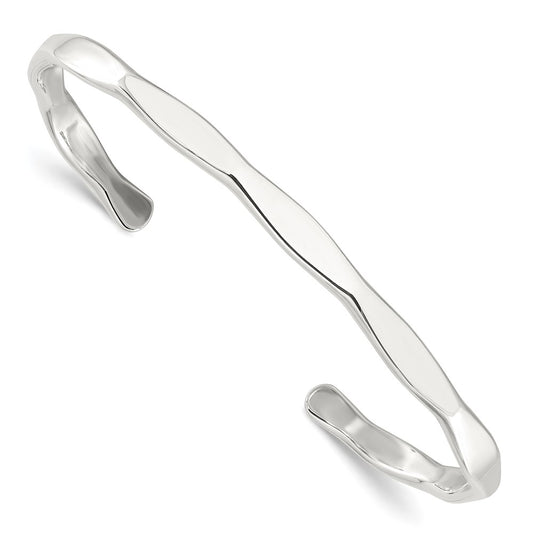 Sterling Silver Polished 5mm Cuff Bangle QB1459