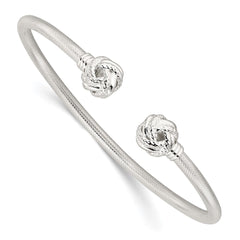 Sterling Silver Textured Love Knot Cuff Bangle QB1463
