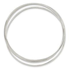 Sterling Silver Polished Triple Intertwined Slip On Bangle QB1474