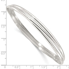 Sterling Silver Polished Triple Intertwined Slip On Bangle QB1474