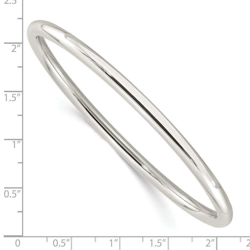 Sterling Silver Polished 4mm Tube Slip-on Bangle QB1477