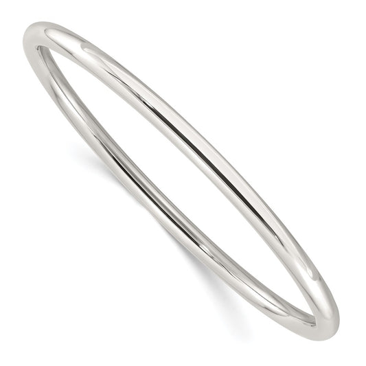 Sterling Silver Polished 4mm Tube Slip-on Bangle QB1477