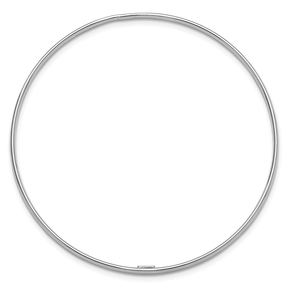 Sterling Silver Rhodium-plated Polished 2.40mm Slip on Bangle QB1485