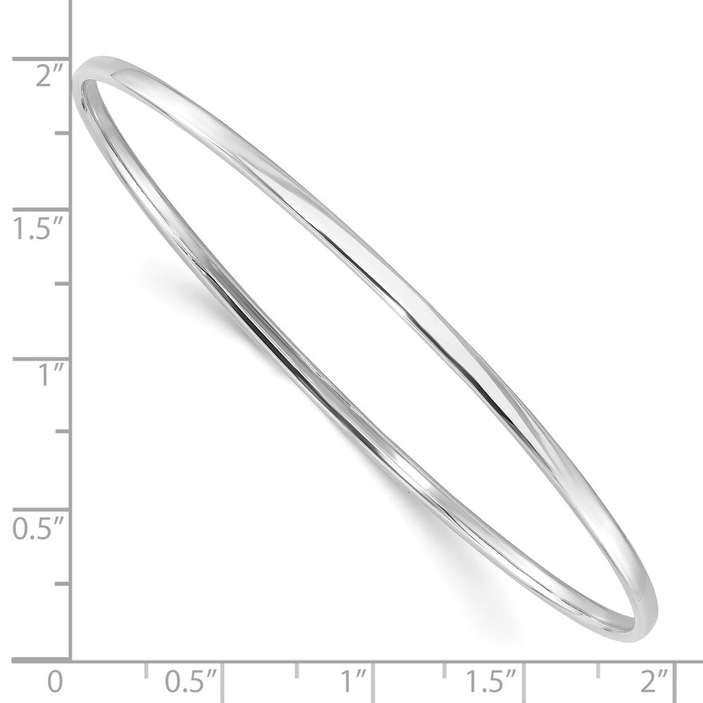 Sterling Silver Rhodium-plated Polished 2.40mm Slip on Bangle QB1485