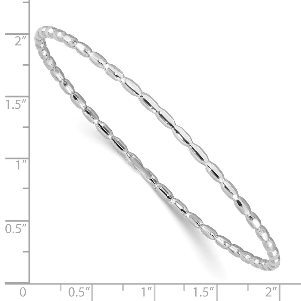 Sterling Silver Rhodium-plated Polished 2.30mm Slip on Bangle QB1486