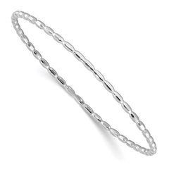 Sterling Silver Rhodium-plated Polished 2.30mm Slip on Bangle QB1486