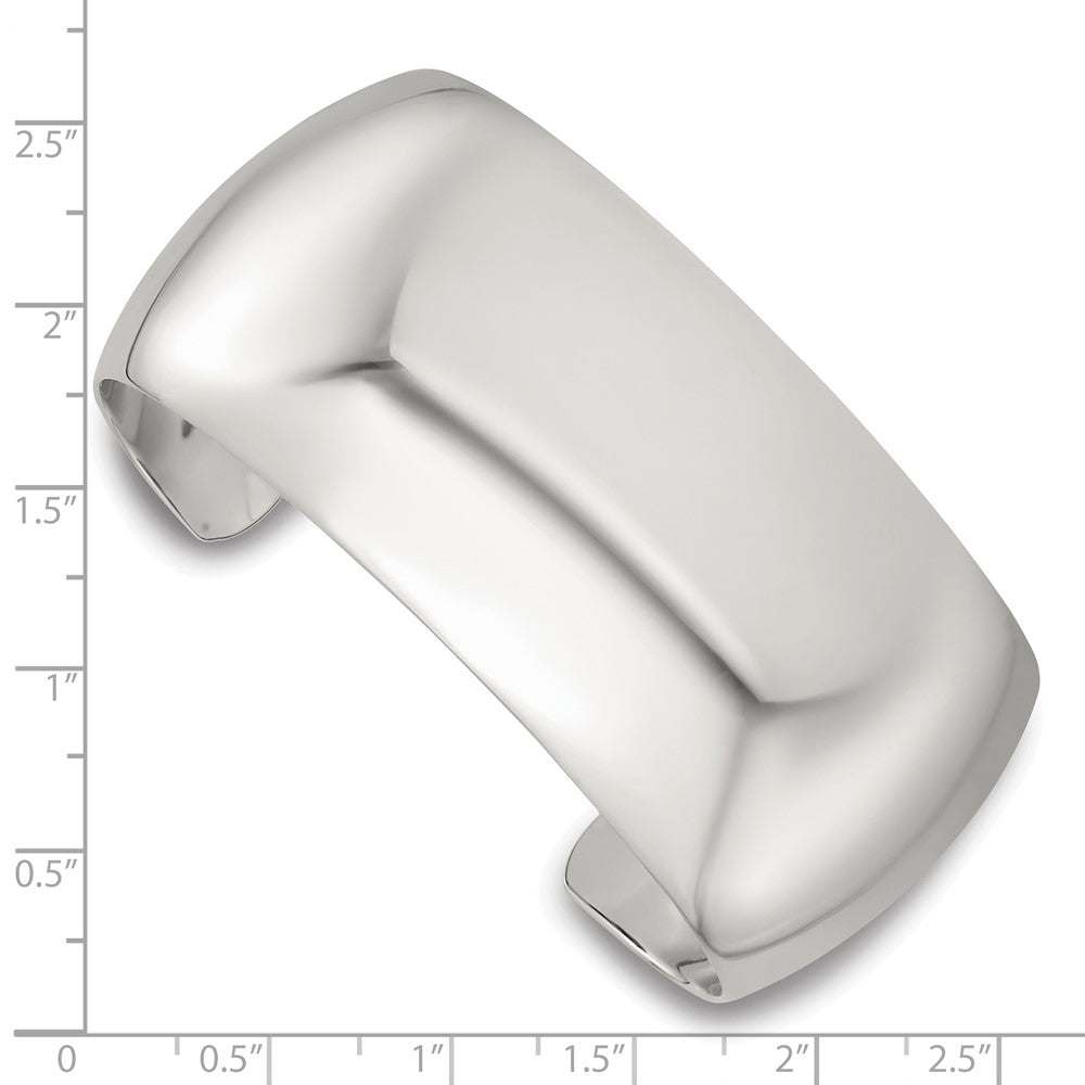 Sterling Silver Polished 30mm Domed Cuff Bangle QB1551