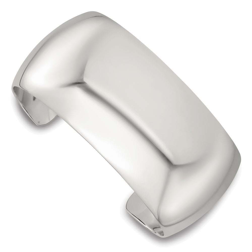 Sterling Silver Polished 30mm Domed Cuff Bangle QB1551