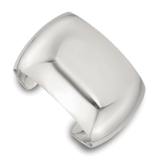 Sterling Silver Polished 40mm Domed Cuff Bangle QB1552