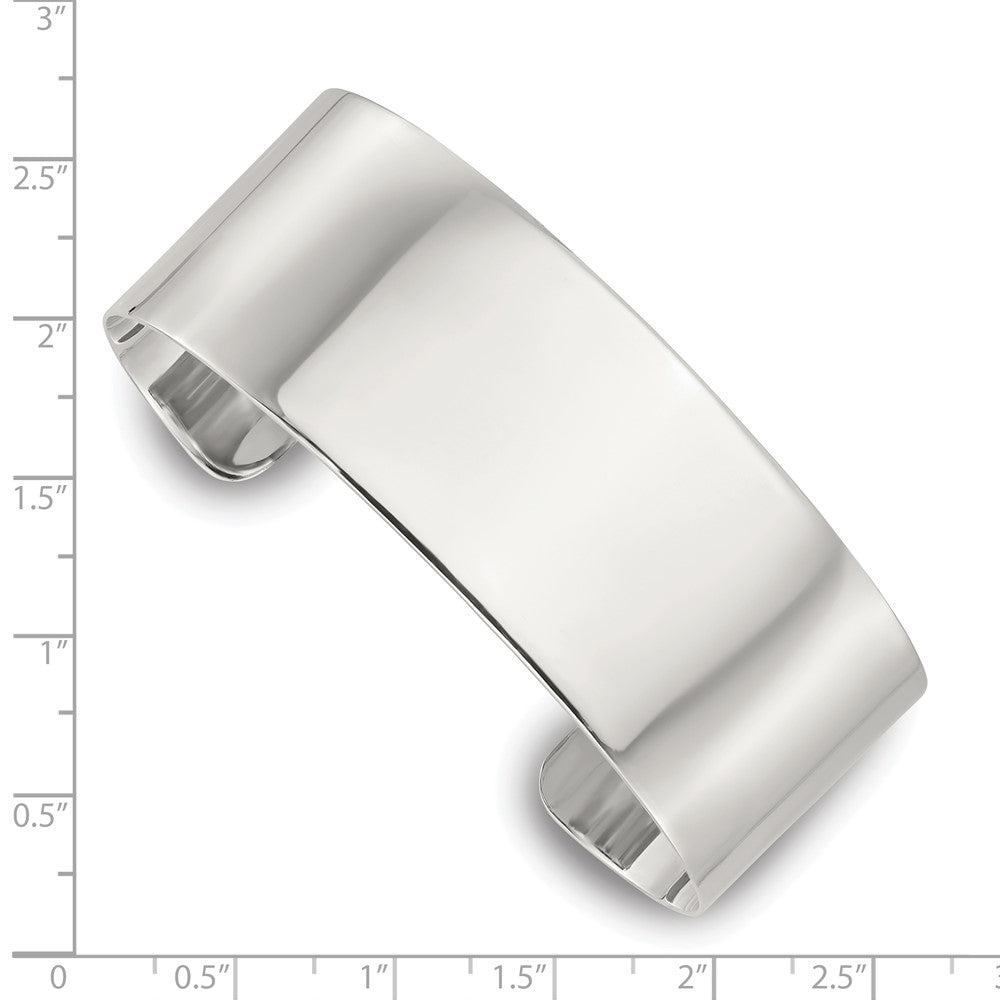 Sterling Silver Polished 25mm Flat Cuff Bangle QB1555