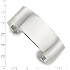 Sterling Silver Polished 25mm Flat Cuff Bangle QB1555