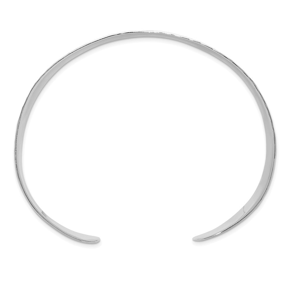Sterling Silver Polished 25mm Flat Hammered Cuff Bangle QB1564