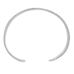 Sterling Silver Polished 25mm Flat Hammered Cuff Bangle QB1564