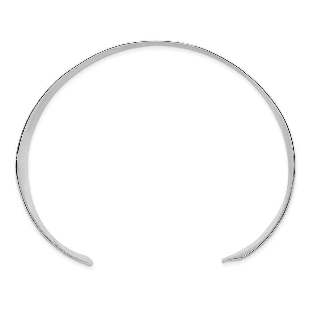 Sterling Silver Polished 30mm Flat Hammered Cuff Bangle QB1565