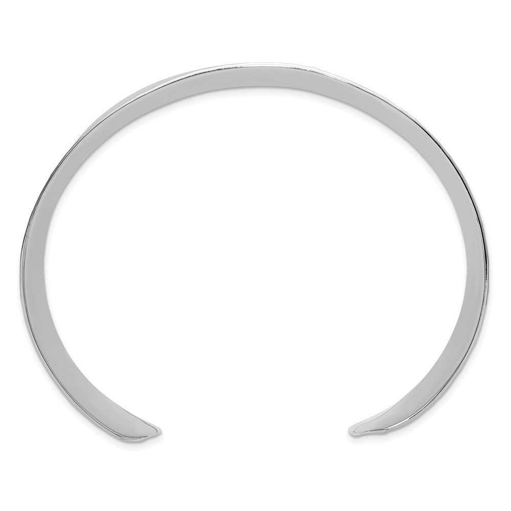 Sterling Silver Polished 20mm Concave Hammered Cuff Bangle QB1578