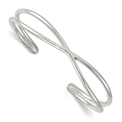 Sterling Silver Polished -X- Cuff Bangle QB1579