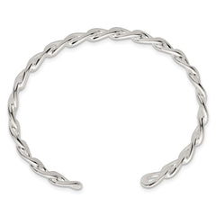 Sterling Silver Polished Curb Link Cuff Bangle QB1581