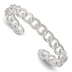 Sterling Silver Polished Curb Link Cuff Bangle QB1581
