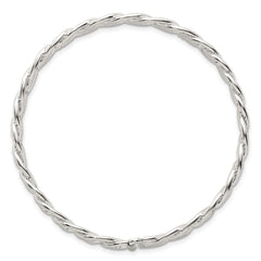Sterling Silver Polished Twisted and Woven Flexible Bangle QB1584