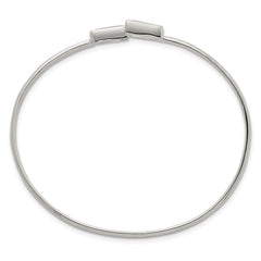 Sterling Silver Polished Tapered Baguette CZ Cuff Bangle QB1589