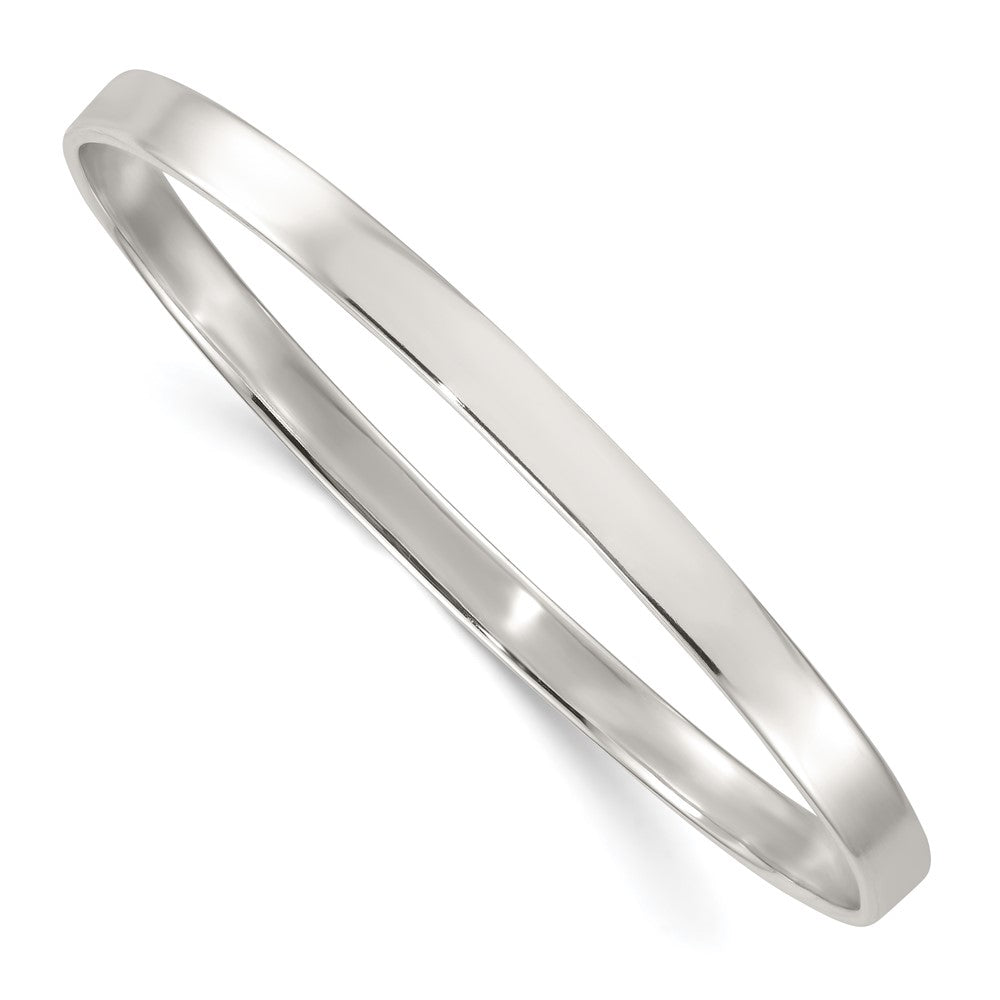 Sterling Silver Polished 5.00mm Flat Slip-on Bangle Bracelet QB1600